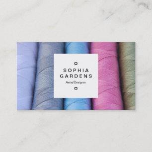 Cartão De Visita Rótulo quadrado 03a - bobinas de algodão