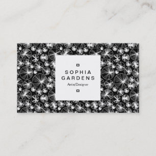 Cartão De Visita Rótulo quadrado 03a - Círculos de raios