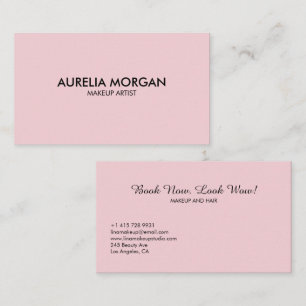 Cartão De Visita Rouge Rosa Rosto Script simples minimalista Maquia