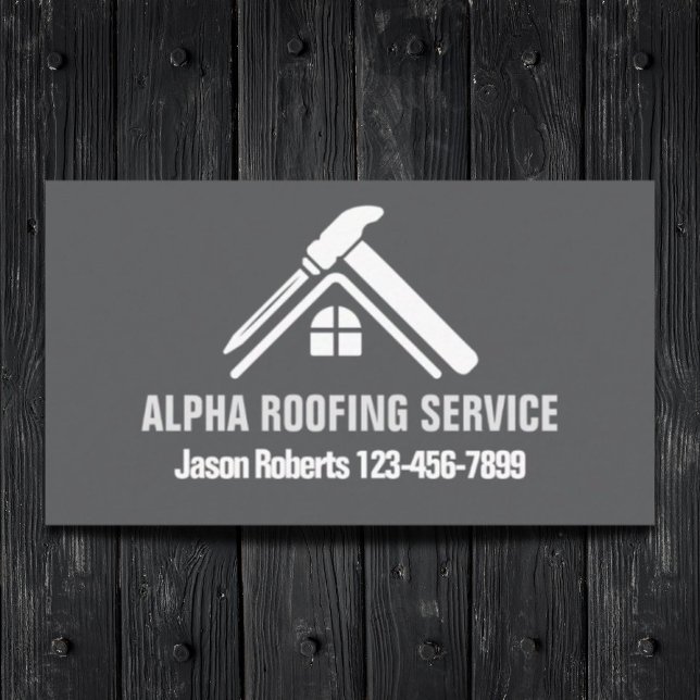Cartão De Visita Roupa de Reparação de Telhados de Handyman (Handyman Roof Repair Construction Roofing Roofer Business Card)