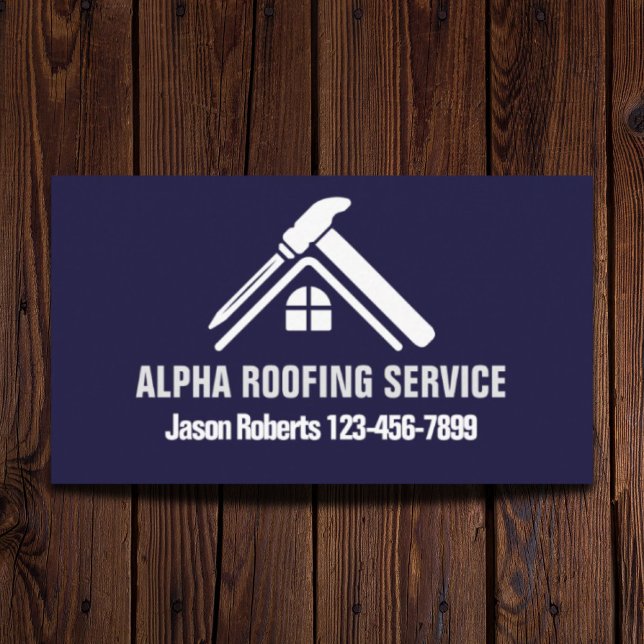 Cartão De Visita Roupa de Reparação de Telhados de Handyman (Handyman Roof Repair Construction Roofing Roofer Business Card)