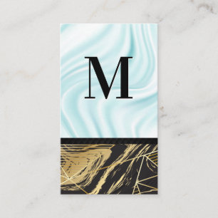 Cartão De Visita Roupa de Seda  Monograma  Marble