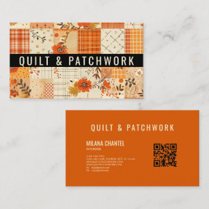 Cartão De Visita Roupa Feita à Mão em Patchwork de Laranja