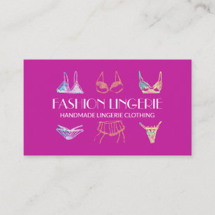 Cartão De Visita Roupa íntima cor-de-rosa Loja de lingerie feminina