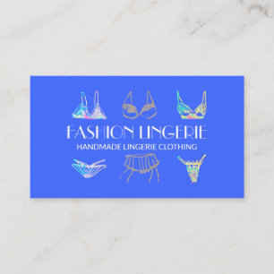 Cartão De Visita Roupas de lingerie loja feminina cueca azul-marinh