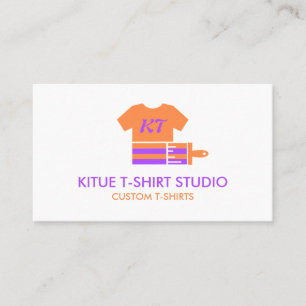 Cartão De Visita Roupas de Transferência de Pintor Roxo Laranja