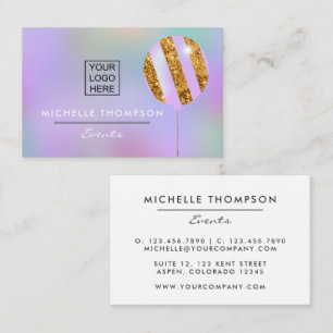 Cartão de visita roxa e Dourada