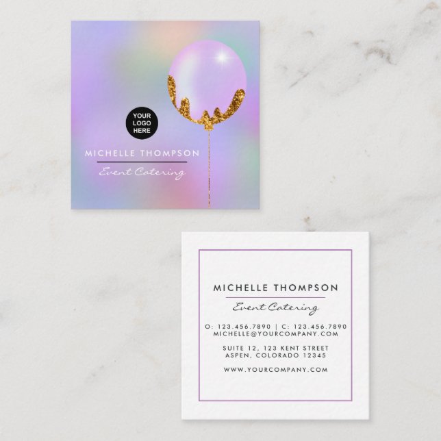 Cartão de visita roxa e Dourada (Frente/Verso)