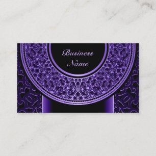 Cartão de visita roxo 3 do medalhão