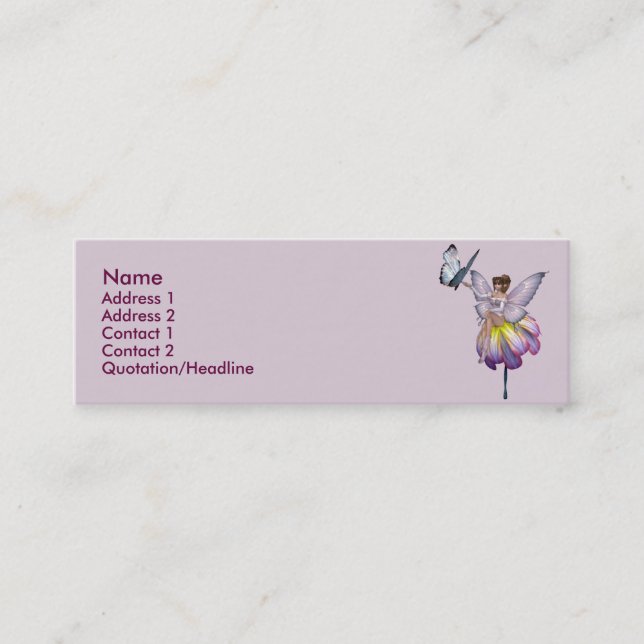 Cartão de visita roxo da fada da flor do KRW (Frente)