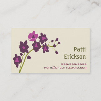 Cartão de visita roxo da orquídea