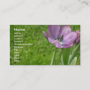 Cartão de visita roxo da tulipa
