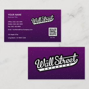Cartão de visita Roxo de luxo com Silver Sparkle