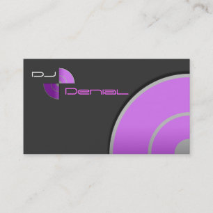 Cartão de visita roxo do DJ do efeito do