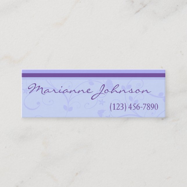 Cartão de visita roxo do primavera do redemoinho (Frente)