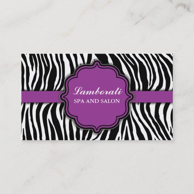 Cartão De Visita Roxo do salão de beleza do cabeleireiro do (Frente)