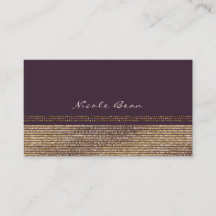 Cartão De Visita Roxo Dourado Chic Brilhante Glam Elegante Personal