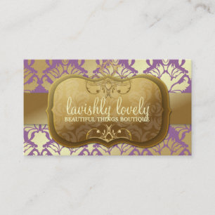 Cartão De Visita Roxo dourado pródigo do Shimmer do damasco 311