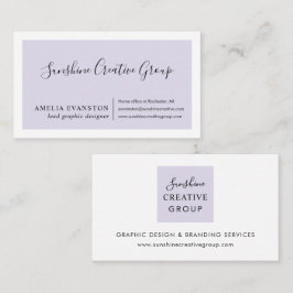 Cartão De Visita Roxo Lavanda Mínimo Moderno