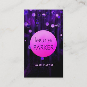 Cartão De Visita Roxo Makeup Artist Beauty Glitter Salon