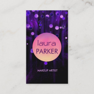 Cartão De Visita Roxo Makeup Artist Beauty Glitter Salon