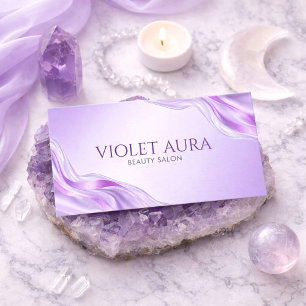 Cartão De Visita Roxo Metálico Mármore Ágata Lavanda Moderno