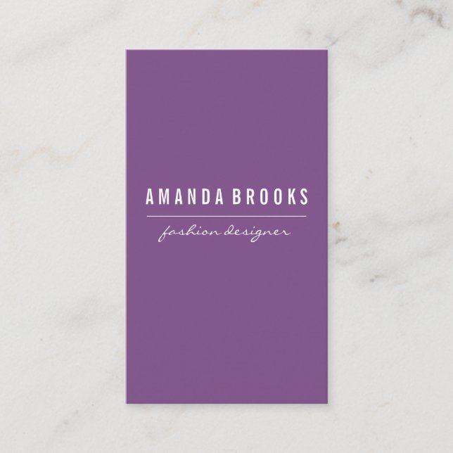 Cartão De Visita Roxo Minimalista (Frente)