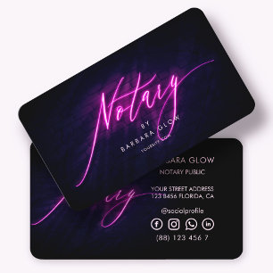 Cartão De Visita Roxo Neon Purple, de cor notária moderna