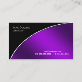 Cartão De Visita Roxo preto, preto, moderno, profissional