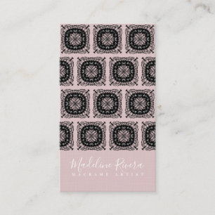 Cartão De Visita Roxo Rosa Mandala Yoga Macramê
