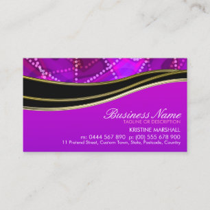 Cartão de Visita Roxo Rosa Preto+Dourado Empresari