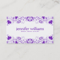 Roxo Vintage Lace Floral Em Branco