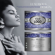 Royal Blue Glitter Sparkle Stars Diamantes e Logot