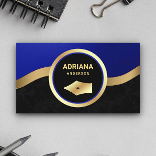 Cartão De Visita Royal Blue Lawyer Attorney Dourado Caneta Nib Nota