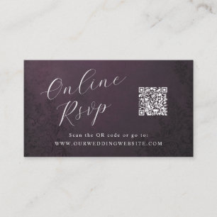 Cartão De Visita RSVP Online Código QR Casamento ornamental