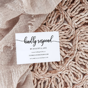 Cartão De Visita RSVP Online de Caligrafia Simples para Casamento