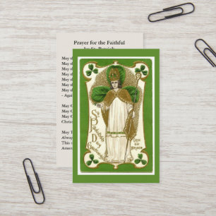 Cartão De Visita Rua. A Santa Carteira de Patrick com uma bela ora