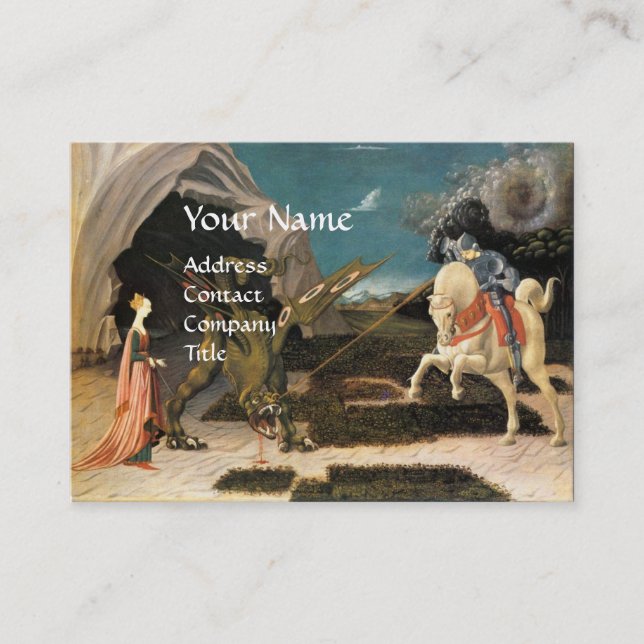 CARTÃO DE VISITA RUA.GEORGE,DRAGON,PRINCESA VERMELHA RUBY GEM MONOG (Frente)