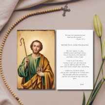 Rua. Jude Photo Prayer Card Para Doença
