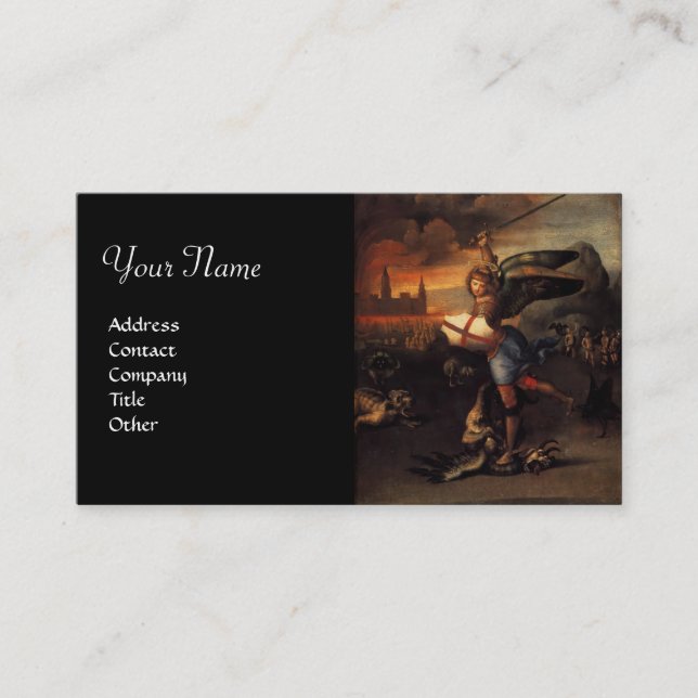 Cartão De Visita Rua Michael e Dragão, preto (Frente)