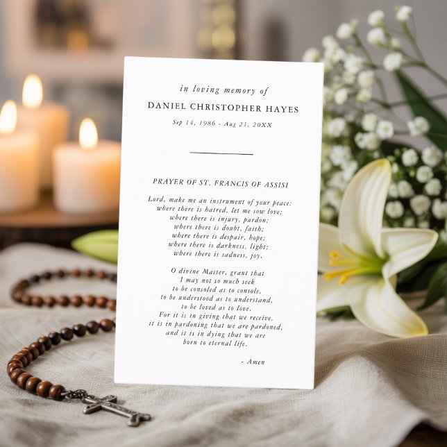 Cartão De Visita Ruas Funerárias Pretas e Brancas. Francis Prayer C (Criador carregado)