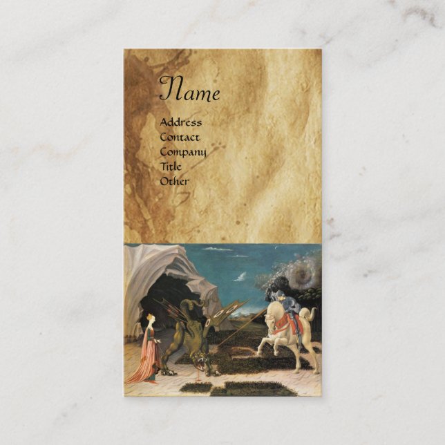 CARTÃO DE VISITA RUAS. GEORGE, DRAGON E PRINCESS - BURGEM-BURGO (Frente)