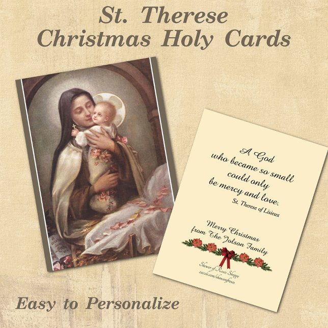 Cartão De Visita Ruas. Oração Santa Católica de Natal (Personalized St. Therese the Little Flower Prayer Holy Cards)