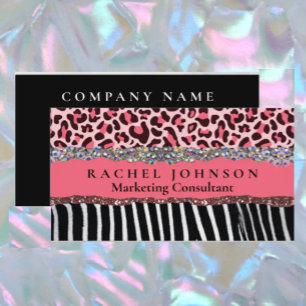 Cartão De Visita Rubor Rosa Feminino Moderno Glam Retro