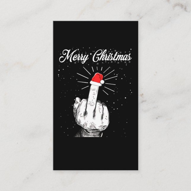Cartão De Visita Rude Felry Christmas Middle Finger Xmas Ugly (Frente)