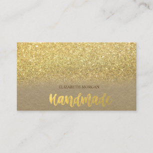 Cartão De Visita Russo, Kraft, Dourado Ombre Glitter