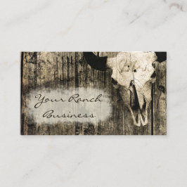 Cartão De Visita Russo Western Bull Crânio Sepia Vintage