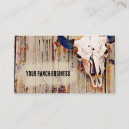 Cartão De Visita Russo Western Vintage Brown Bull Arte Crânio