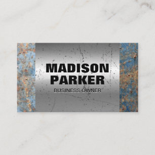 Cartão De Visita Rusted Metal Fundo Metálico Antigo Arranhado