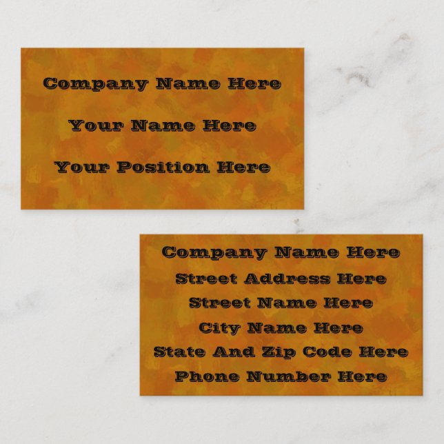 Cartão De Visita Rustic Abstract Modern Contemporary Geometric Art (Frente/Verso)